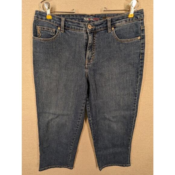 Style & Co Blue Jeans Size 12 Capri -0224C171 - Picture 1 of 8